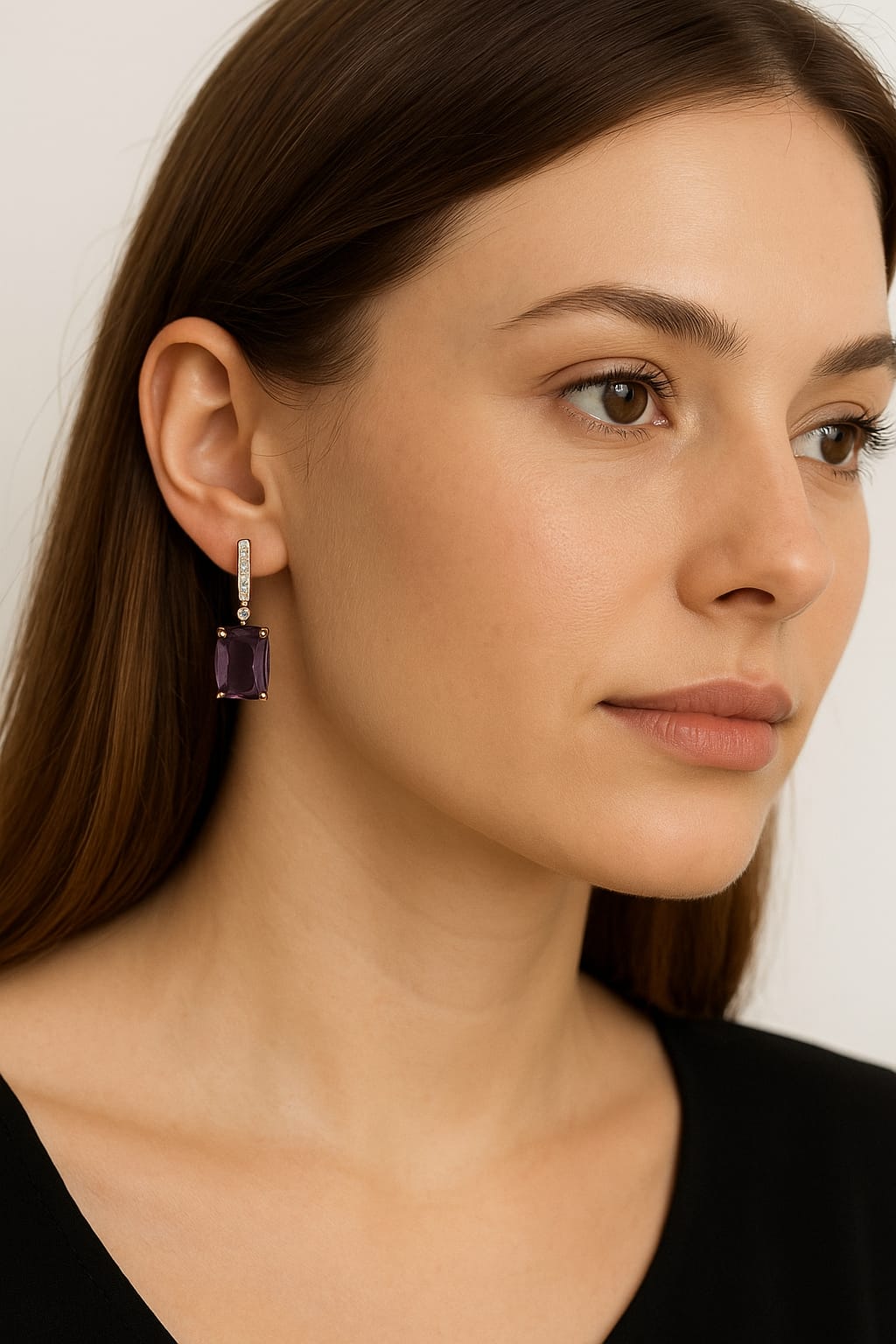 Amethyst Glow Drop Earrings