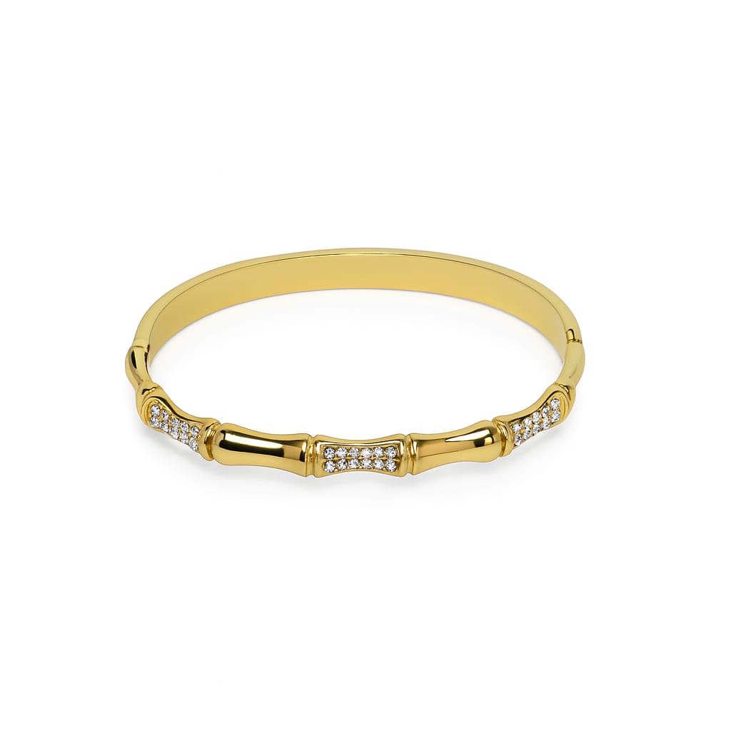 Twisted Sparkle Gold Bangle
