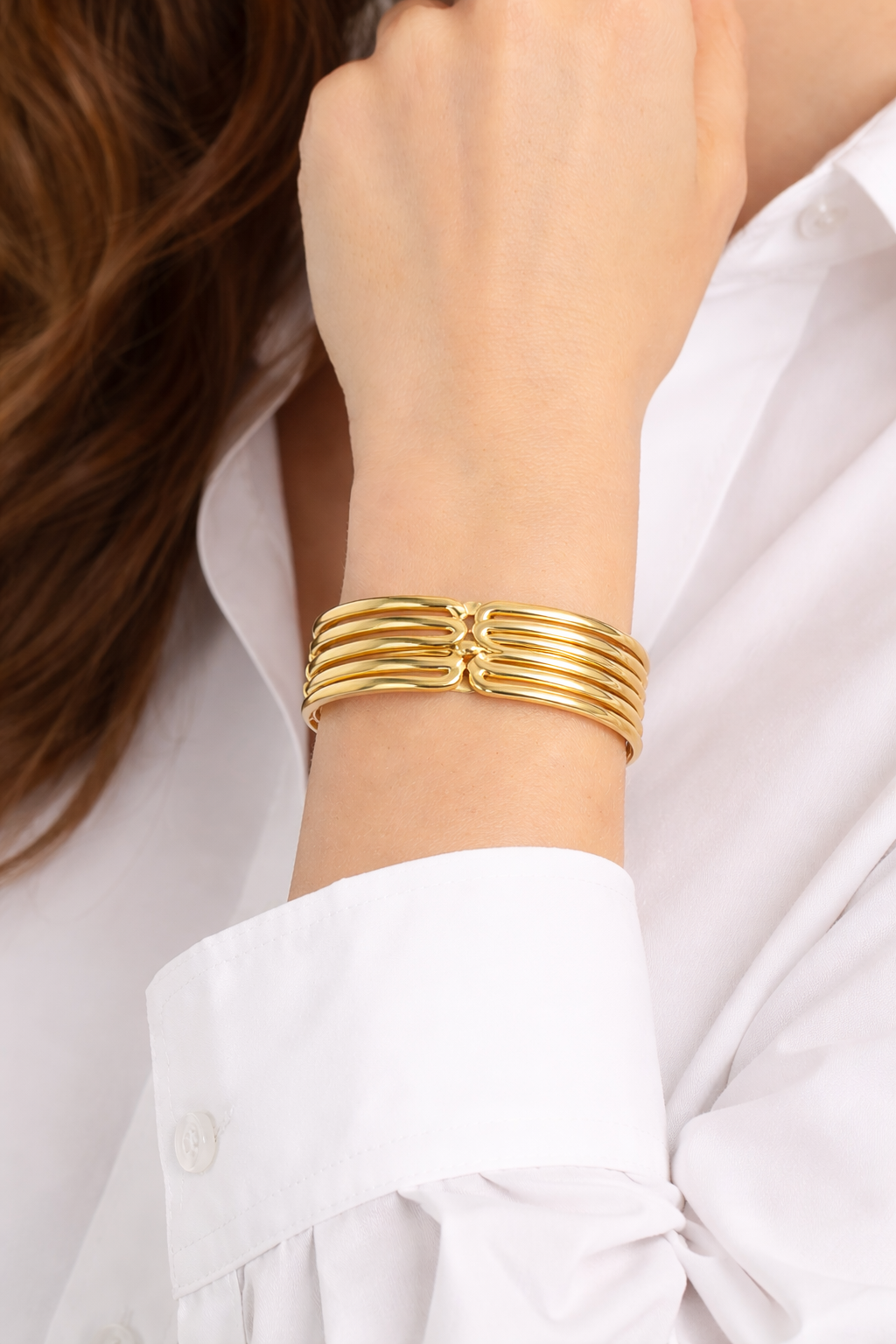 Golden Harmony Stripes Bangle