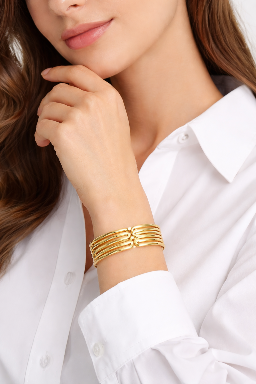 Golden Harmony Stripes Bangle
