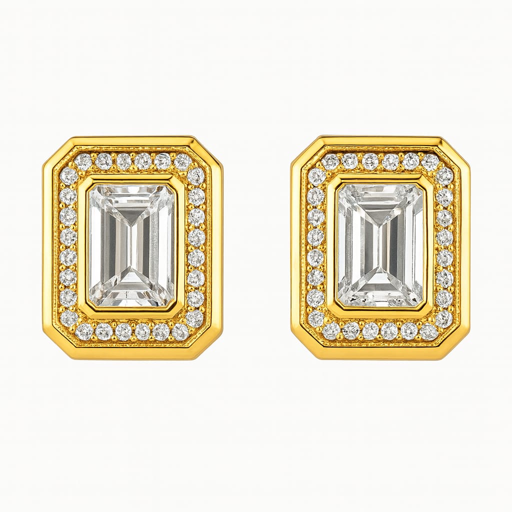 Crystal Crown Stud Earrings