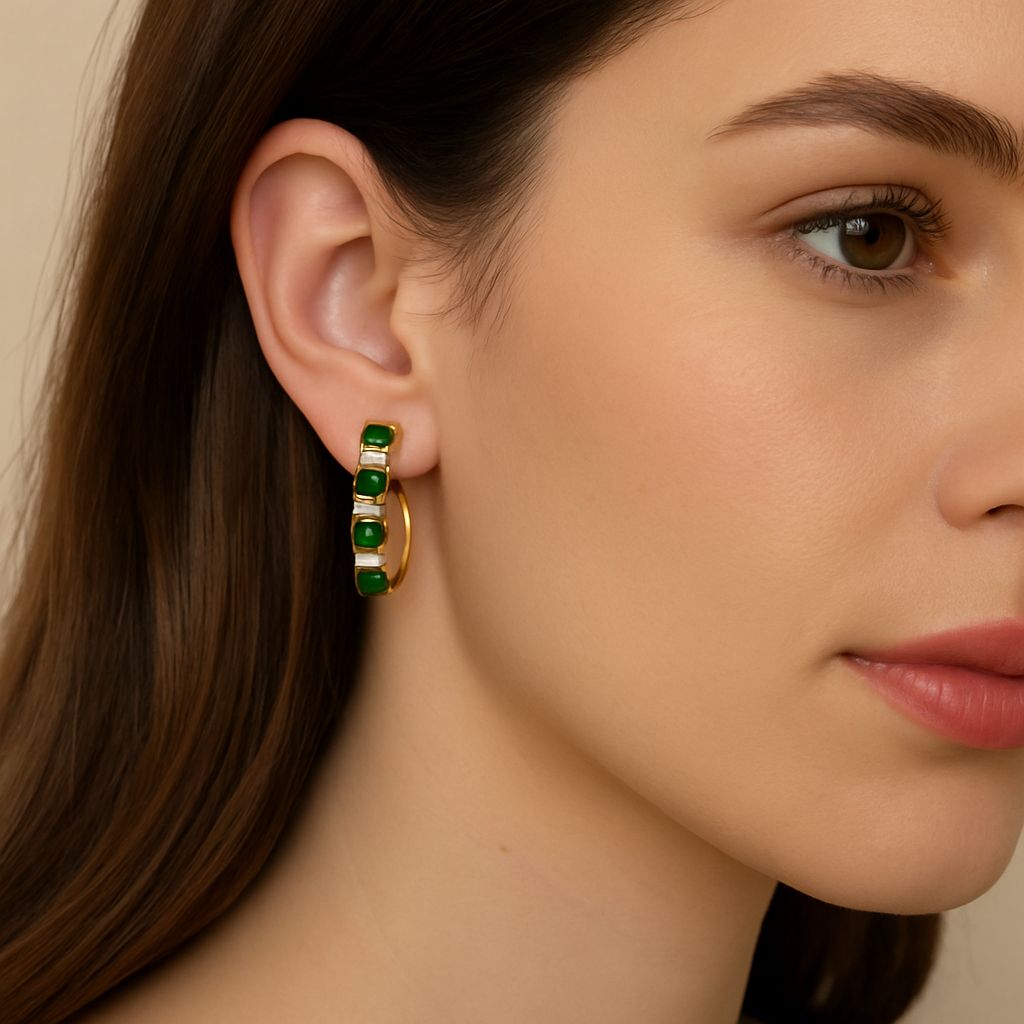Emerald Royale Hoop Earrings