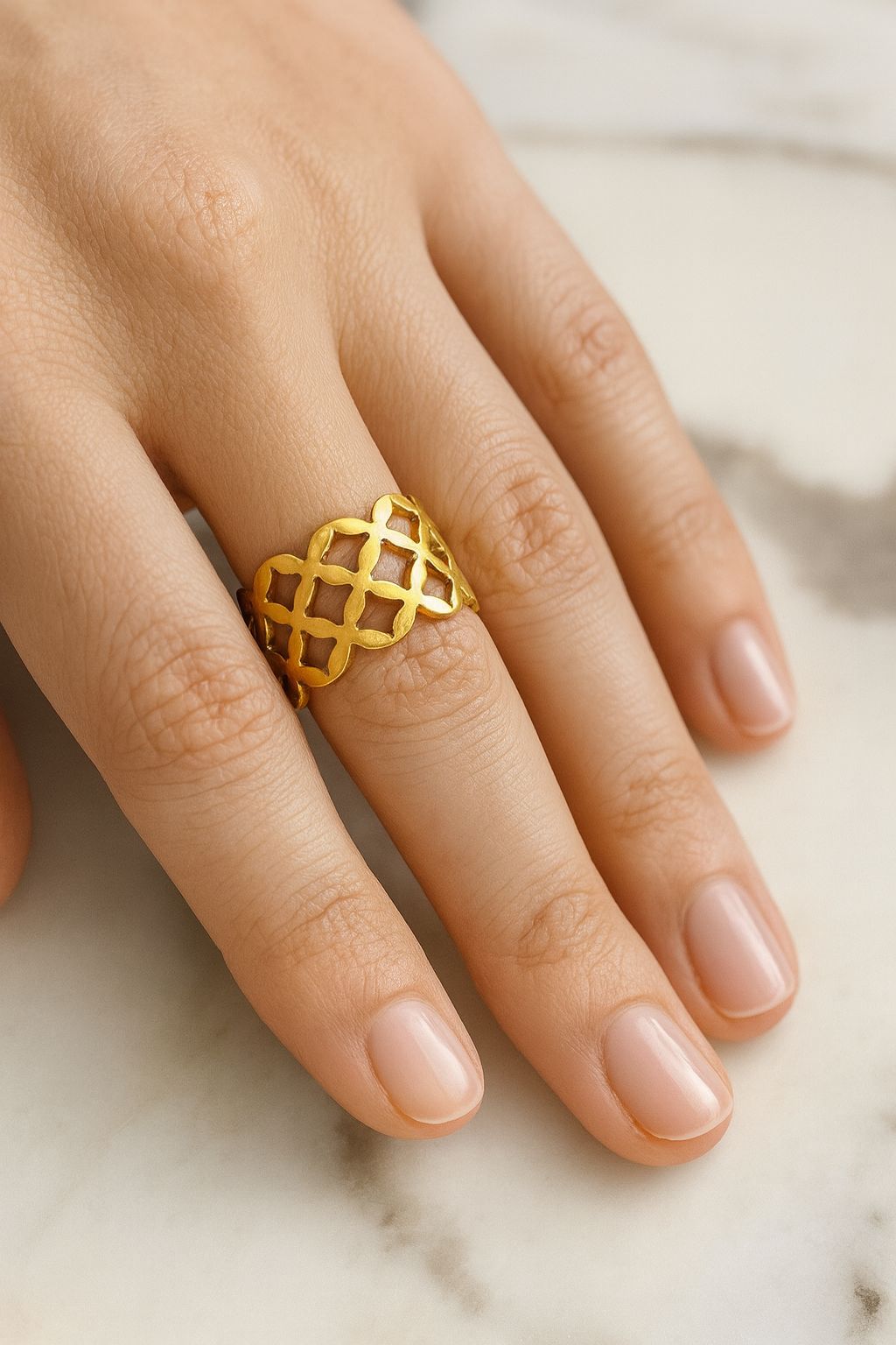 Lattice Gold Ring