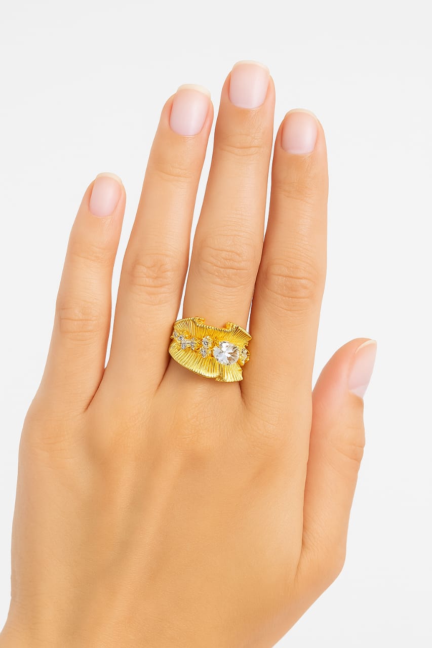 Golden Cascade Ring