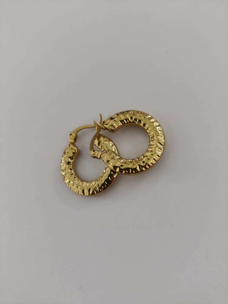 Golden Textured Hoops