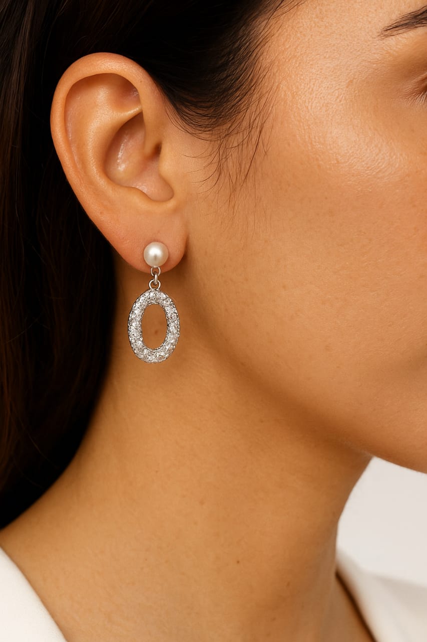 Pearl Halo Drop Earrings