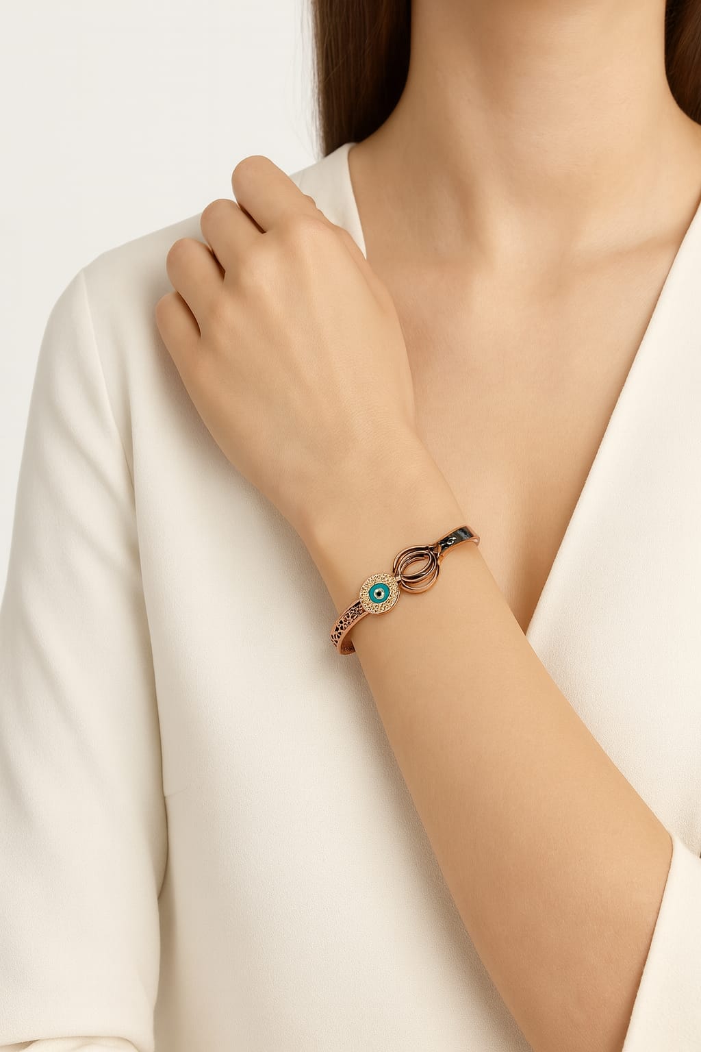 Evil Eye Rose Gold Bracelet