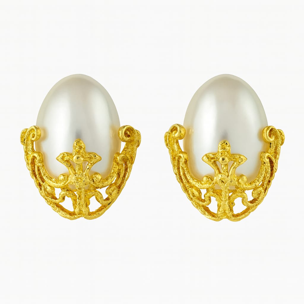 Regal Pearl Stud Earrings