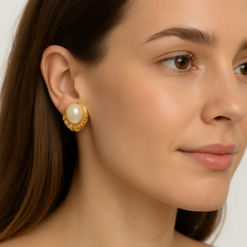 Regal Pearl Stud Earrings
